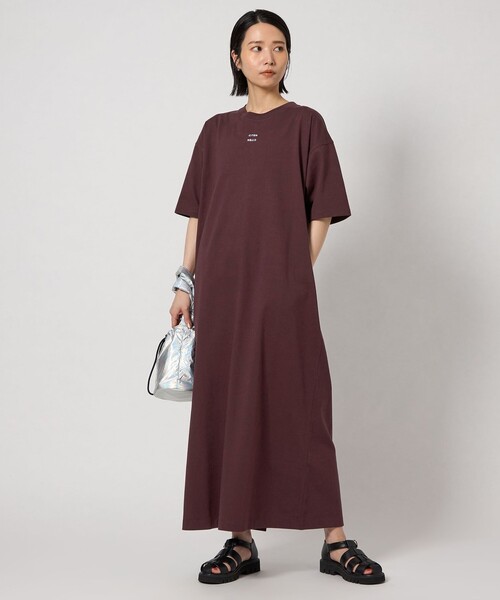 CITEN（シテン）の「＜CITEN＞CITENロゴカットワンピースハンソデ（ワンピース・レディース・ブラック/ダークブラウン・S/M）」の2枚目の写真