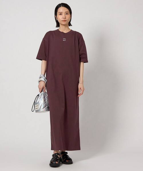 CITEN（シテン）の「＜CITEN＞CITENロゴカットワンピースハンソデ（ワンピース・レディース・ブラック/ダークブラウン・S/M）」の4枚目の写真