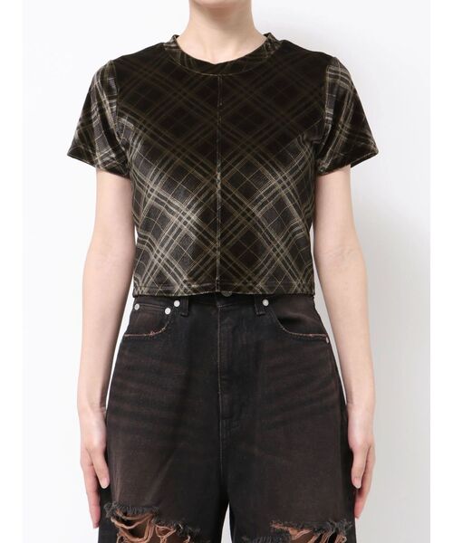 EMODA(エモダ)の「アイレットパールベロアTシャツ(Tシャツ/カットソー・レディース・グレー/その他/ブラック・FREE)」の3枚目の写真