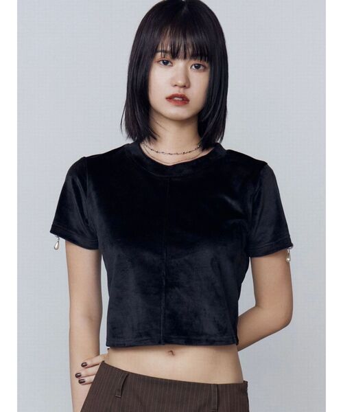 セール】アイレットパールベロアTシャツ（Tシャツ/カットソー）｜EMODA