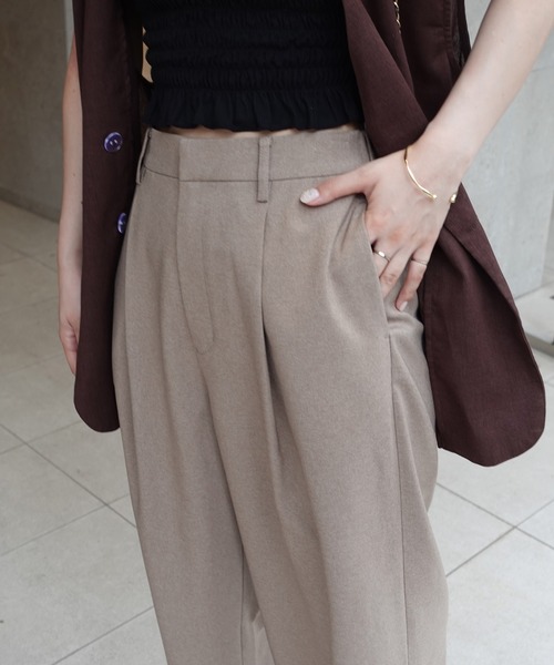 CORNERS（コーナーズ）の「ツイル バックゴム ストレート パンツ（スラックス・レディース・グレー/ブラック/グレイッシュベージュ・マルチサイズ）」の5枚目の写真