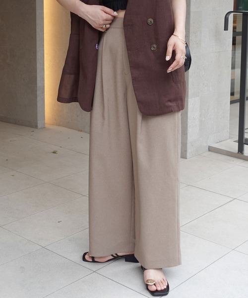 CORNERS（コーナーズ）の「ツイル バックゴム ストレート パンツ（スラックス・レディース・グレー/ブラック/グレイッシュベージュ・マルチサイズ）」の8枚目の写真