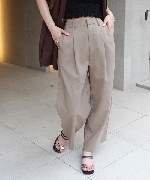 CORNERS（コーナーズ）の「ツイル バックゴム ストレート パンツ（スラックス・レディース・グレー/ブラック/グレイッシュベージュ・マルチサイズ）」の9枚目の写真