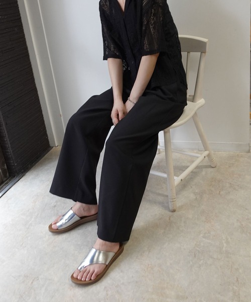 CORNERS（コーナーズ）の「ツイル バックゴム ストレート パンツ（スラックス・レディース・グレー/ブラック/グレイッシュベージュ・マルチサイズ）」の15枚目の写真