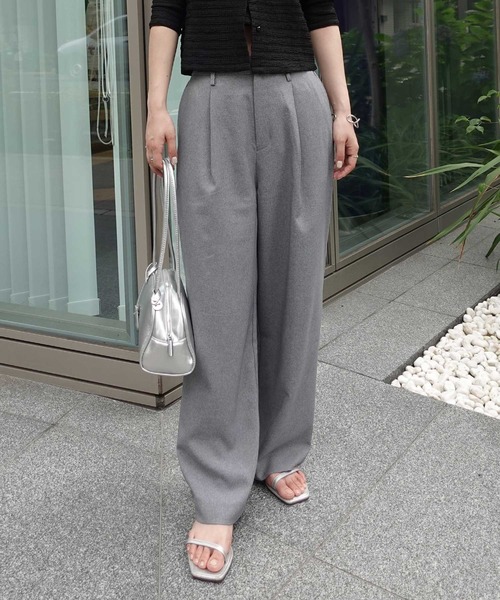 CORNERS（コーナーズ）の「ツイル バックゴム ストレート パンツ（スラックス・レディース・グレー/ブラック/グレイッシュベージュ・マルチサイズ）」の19枚目の写真