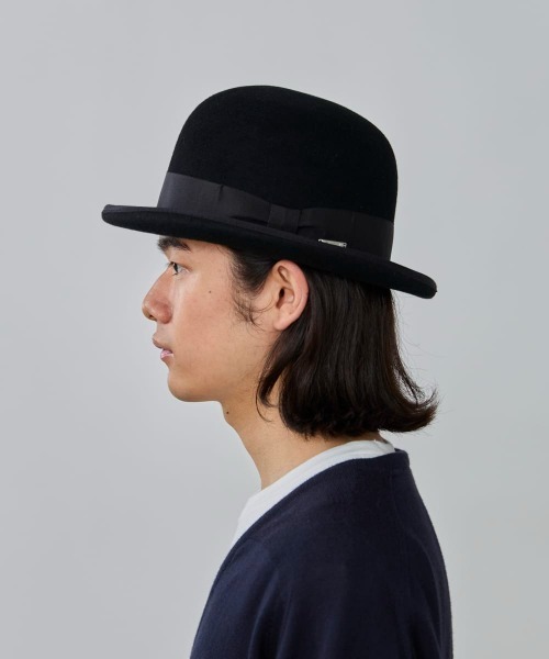 OVERRIDE（オーバーライド）の「OVERRIDE  FELT BOWLER / オーバーライド（ハット・メンズ・ブラウン/レッド/グリーン/ベージュ/ネイビー/グレー/ブラック・60cm/58cm）」の10枚目の写真