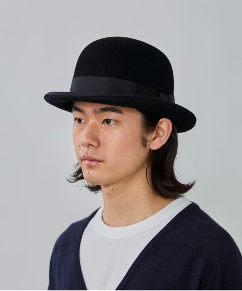 OVERRIDE（オーバーライド）の「OVERRIDE  FELT BOWLER / オーバーライド（ハット・メンズ・ブラウン/レッド/グリーン/ベージュ/ネイビー/グレー/ブラック・60cm/58cm）」の8枚目の写真