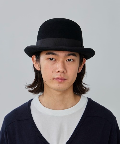 OVERRIDE（オーバーライド）の「OVERRIDE  FELT BOWLER / オーバーライド（ハット・メンズ・ブラウン/レッド/グリーン/ベージュ/ネイビー/グレー/ブラック・60cm/58cm）」の9枚目の写真