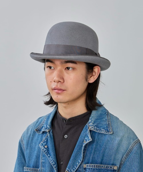 OVERRIDE（オーバーライド）の「OVERRIDE  FELT BOWLER / オーバーライド（ハット・メンズ・ブラウン/レッド/グリーン/ベージュ/ネイビー/グレー/ブラック・60cm/58cm）」の20枚目の写真