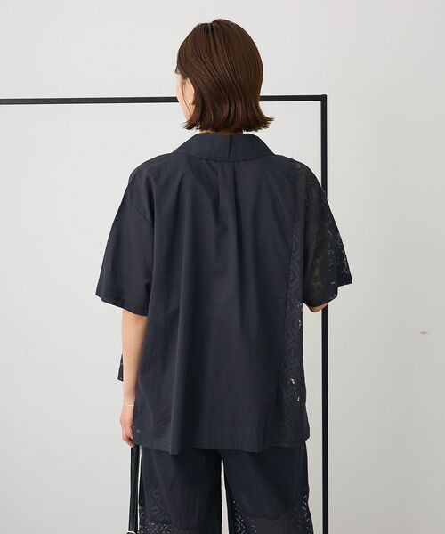 ブラウス シャツ レースパッチワークシャツ レディース studio CLIP ブラウス シャツ パッチワークレースシャツ
