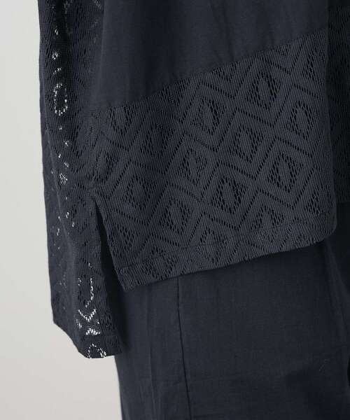 CRAFT STANDARD BOUTIQUE（クラフトスタンダードブティック）の「レースパッチワークシャツ（シャツ/ブラウス・レディース・アイボリー/ブラック・FREE）」の3枚目の写真