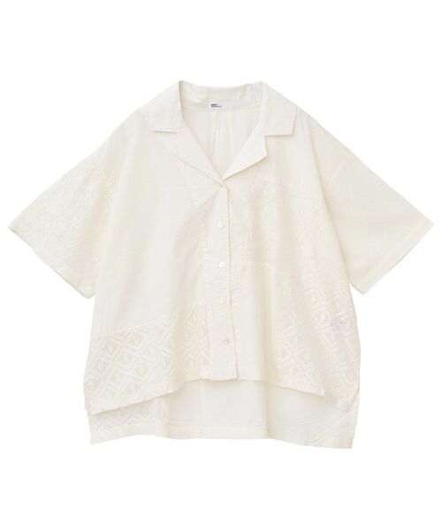 CRAFT STANDARD BOUTIQUE（クラフトスタンダードブティック）の「レースパッチワークシャツ（シャツ/ブラウス・レディース・アイボリー/ブラック・FREE）」の13枚目の写真