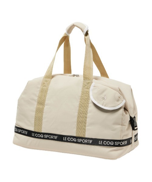 le coq sportif GOLF(ルコックスポルティフゴルフ)の「【le coq sportif GOLF】フラップポケットデザイン ボストンバッグ 背面シューズポケット付き ゴルフバック(ボストンバッグ・レディース・ブラック/ベージュ/ピンク・F)」の2枚目の写真