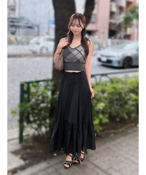 EATME（イートミー）の「チェックニットTOP（ニット/セーター・レディース・ベージュ/オフホワイト/グレー・FREE）」の16枚目の写真