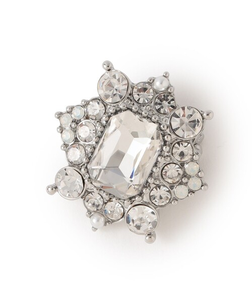 スクエアビジューブローチ