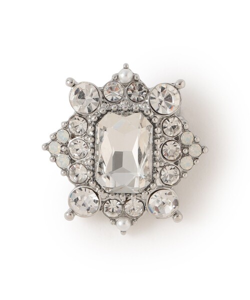 スクエアビジューブローチ