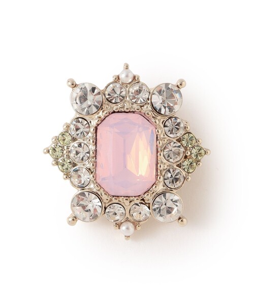 スクエアビジューブローチ