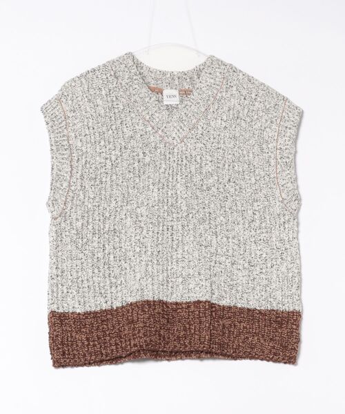 YENN イエン PADDING NECK KNIT ニットベスト YENN YENN イェン メタルビーズ ニットベスト Y251-98018