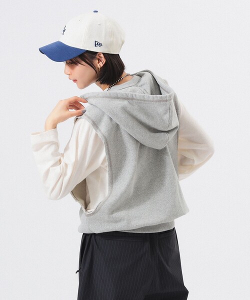 BEAMS BOY(ビームスボーイ)の「【2/5再値下げ】スウェット フルジップ パーカー ノースリーブ(ベスト・レディース・チャコールグレー/グレー・ONE SIZE)」の6枚目の写真