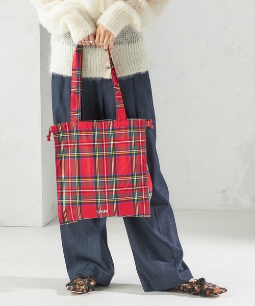 SHIPS（シップス）の「2WAY ドローストリング トート バッグ（トートバッグ・レディース・レッド/ブラウン/シルバー/ネイビー・ONE SIZE）」の21枚目の写真