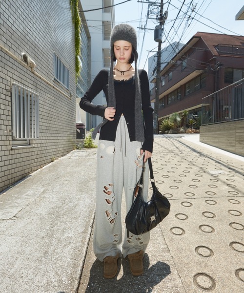 セール】LACE DOCKING FRONT BUTTON TOPS レース ドッキング フロント