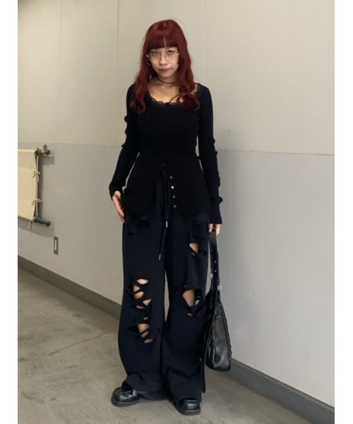 LACE DOCKING FRONT BUTTON TOPS レース ドッキング フロントボタン