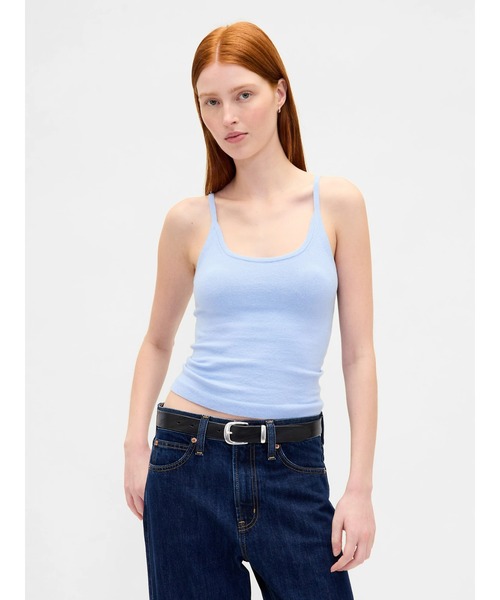 GAP(ギャップ)の「CashSoft カシミヤタッチ ストレッチ クロップド タンクトップ(ニット/セーター・レディース・ブラック/アイボリー/ブルー/グレー・S/M/L/XL/XS/XXS)」の4枚目の写真