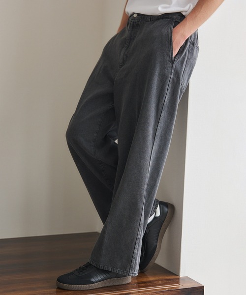 MILITARY（ミリタリー）の「【SETUP7】Pressed Washed Denim Trousers KKP　/　プレスドウォッシュデニムトラウザー（デニムパンツ・メンズ・ブラック系1/ネイビー系1/ブラック系その他2/ネイビー系2・M/L）」の2枚目の写真