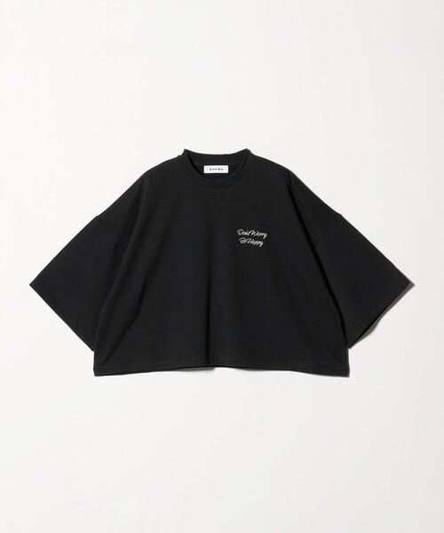 SACRA＞メッセージプリント クロップド Tシャツ（Tシャツ