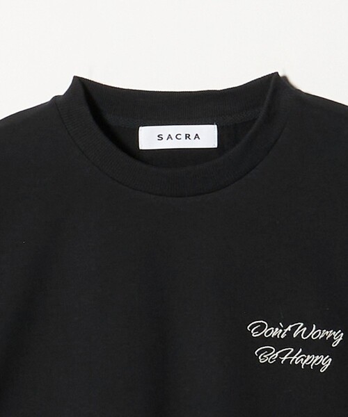 SACRA＞メッセージプリント クロップド Tシャツ（Tシャツ