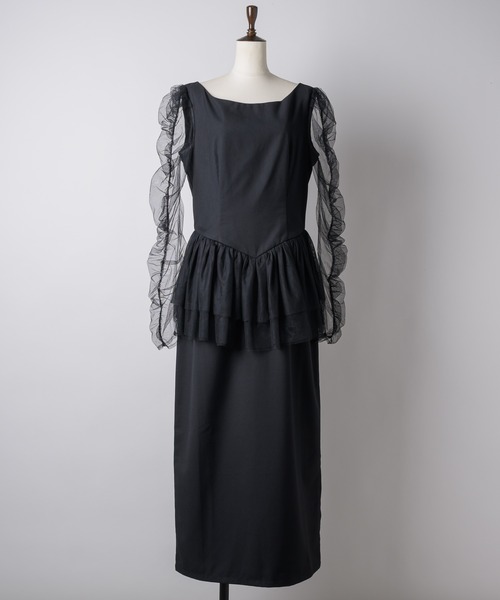 セール】チョーカー付きチュールスリーブドレス（ドレス）｜VIOLETTA