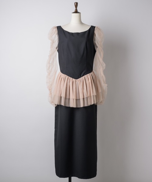 セール】チョーカー付きチュールスリーブドレス（ドレス）｜VIOLETTA