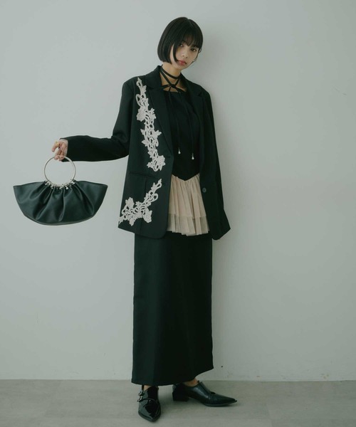 VIOLETTA（ヴィオレッタ）の「チョーカー付きチュールスリーブドレス