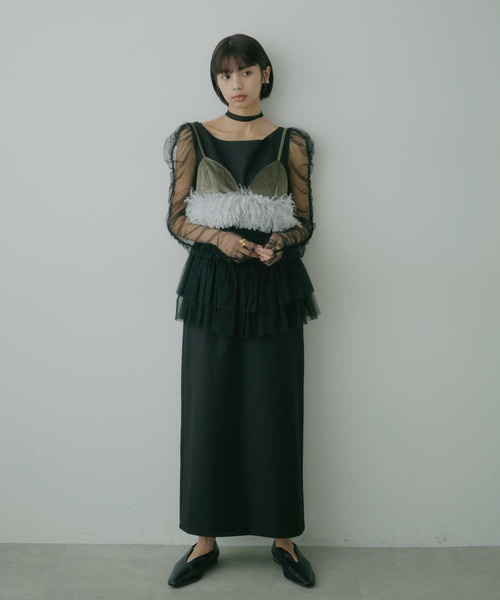 セール】チョーカー付きチュールスリーブドレス（ドレス）｜VIOLETTA