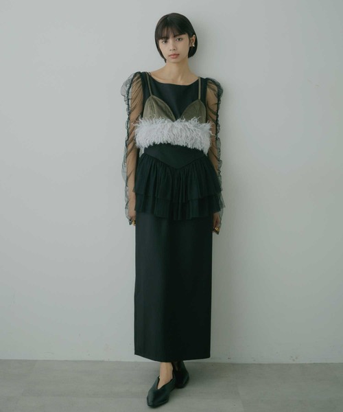 セール】チョーカー付きチュールスリーブドレス（ドレス）｜VIOLETTA