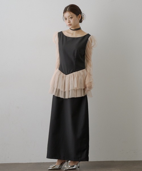 VIOLETTA チョーカー付きチュールスリーブドレス　オケージョンドレス today new arrival - 本日発売予定アイテム🛒🤍 チョーカー付き