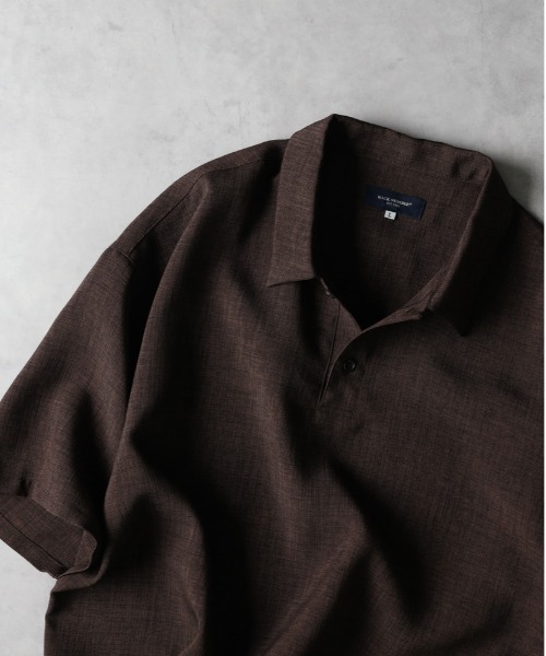 BACK NUMBER（バックナンバー）の「【BACK NUMBER】リネンライクポロ襟プルオーバーシャツ（セットアップ対応）（ポロシャツ・メンズ・ネイビー/ブラウン/ダークグレー・L/XL/M）」の3枚目の写真