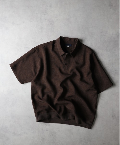 BACK NUMBER（バックナンバー）の「【BACK NUMBER】リネンライクポロ襟プルオーバーシャツ（セットアップ対応）（ポロシャツ・メンズ・ネイビー/ブラウン/ダークグレー・L/XL/M）」の16枚目の写真