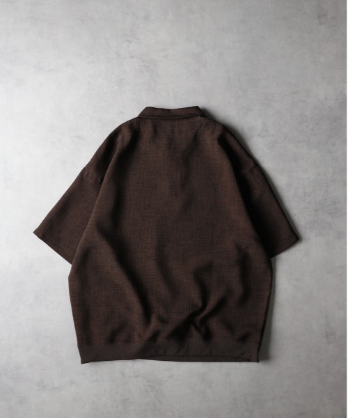BACK NUMBER（バックナンバー）の「【BACK NUMBER】リネンライクポロ襟プルオーバーシャツ（セットアップ対応）（ポロシャツ・メンズ・ネイビー/ブラウン/ダークグレー・L/XL/M）」の18枚目の写真