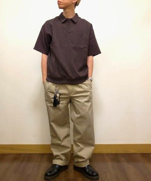 BACK NUMBER（バックナンバー）の「【BACK NUMBER】リネンライクポロ襟プルオーバーシャツ（セットアップ対応）（ポロシャツ・メンズ・ネイビー/ブラウン/ダークグレー・L/XL/M）」の9枚目の写真