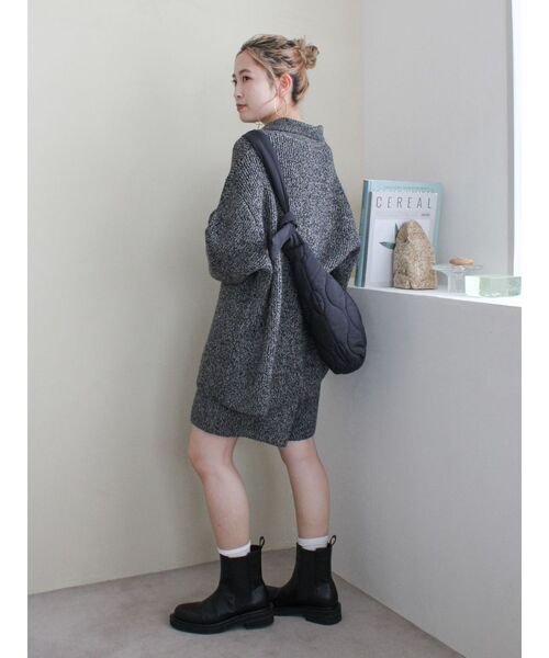 Ungrid（アングリッド）の「カラーネップニットカーディガン（カーディガン/ボレロ・レディース・ブラウン/チャコールグレー・FREE）」の12枚目の写真