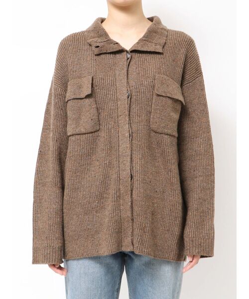 Ungrid（アングリッド）の「カラーネップニットカーディガン（カーディガン/ボレロ・レディース・ブラウン/チャコールグレー・FREE）」の22枚目の写真