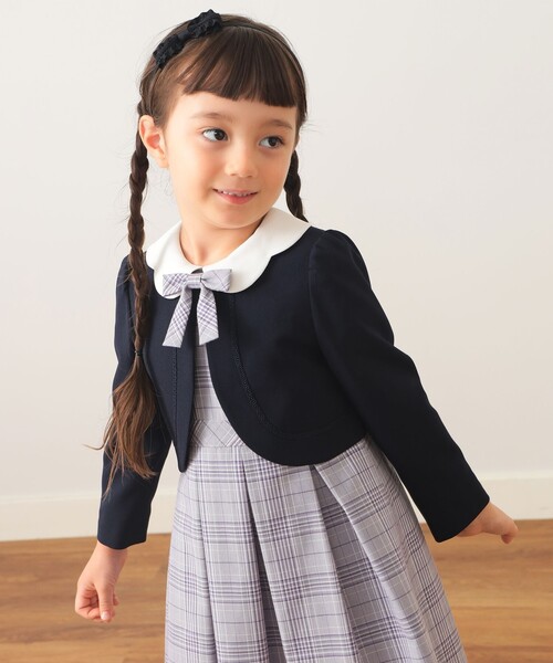 BEAMS mini(ビームスミニ)の「セレモニー ワンピース + ボレロ セット 2026SS(110~130cm)(ワンピース・キッズ・ネイビー/ホワイト系その他5・130/120/110)」の6枚目の写真
