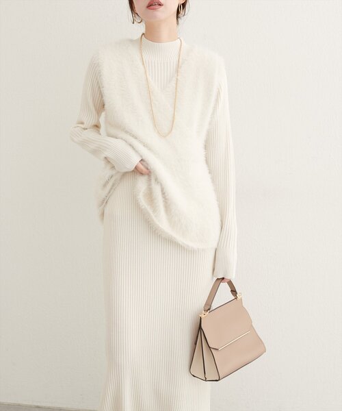 natural couture（ナチュラルクチュール）の「フェザーペプラムベスト+