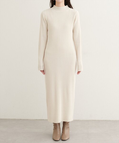 フェザーペプラムベスト+リブタイトワンピースSET（ワンピース