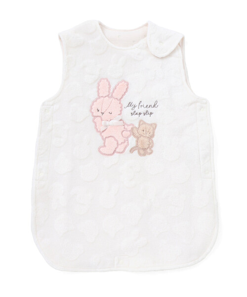 SLAP SLIP BABY（スラップスリップベビー）の「【お揃い】アニマルクマウサギネコ恐竜ポコポコボアスリーパーベビー（ベビーパジャマ/スリーパー・キッズ・オフホワイト/ベージュ・FREE）」の3枚目の写真