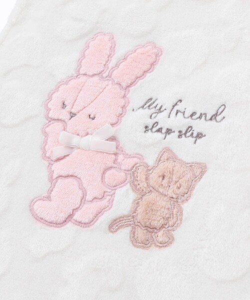 SLAP SLIP BABY（スラップスリップベビー）の「【お揃い】アニマルクマウサギネコ恐竜ポコポコボアスリーパーベビー（ベビーパジャマ/スリーパー・キッズ・オフホワイト/ベージュ・FREE）」の5枚目の写真