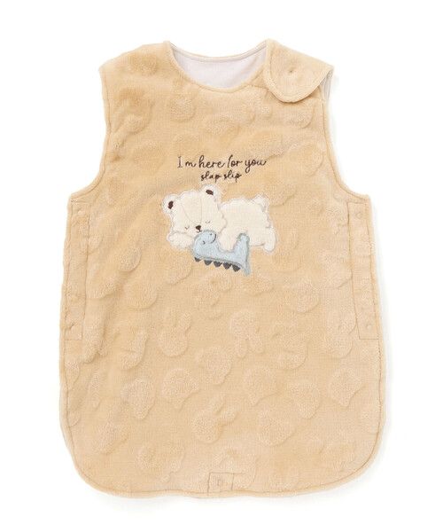 SLAP SLIP BABY（スラップスリップベビー）の「【お揃い】アニマルクマウサギネコ恐竜ポコポコボアスリーパーベビー（ベビーパジャマ/スリーパー・キッズ・オフホワイト/ベージュ・FREE）」の8枚目の写真