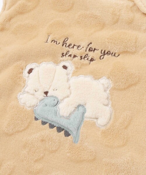 SLAP SLIP BABY（スラップスリップベビー）の「【お揃い】アニマルクマウサギネコ恐竜ポコポコボアスリーパーベビー（ベビーパジャマ/スリーパー・キッズ・オフホワイト/ベージュ・FREE）」の12枚目の写真