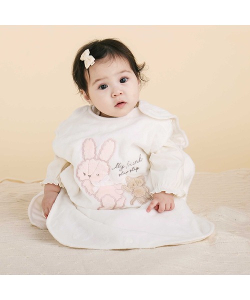 SLAP SLIP BABY（スラップスリップベビー）の「【お揃い】アニマルクマウサギネコ恐竜ポコポコボアスリーパーベビー（ベビーパジャマ/スリーパー・キッズ・オフホワイト/ベージュ・FREE）」の17枚目の写真